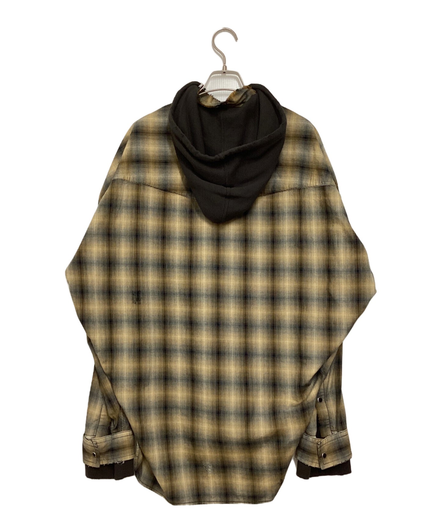 [Pre-owned] Maison MIHARA YASUHIRO 25SS Hoodie Combine Checkered Shirt J14SH183