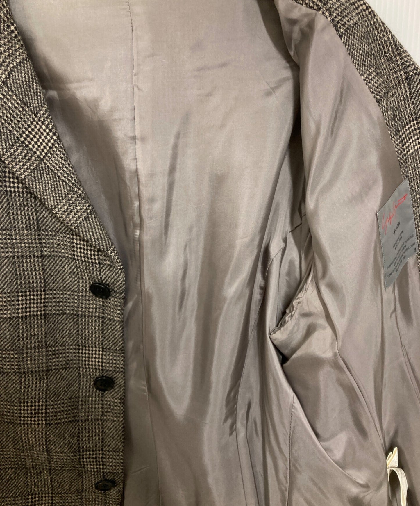 [Pre-owned] yohji yamamoto+noir Checkered Pleated Hem Jacket Set-Up np-j04-108/np-p02-108