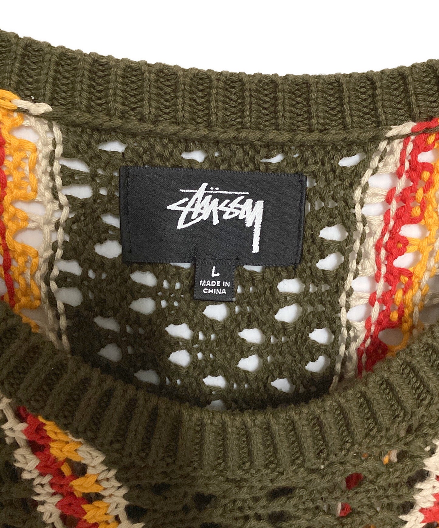 [Pre-owned] stussy Loose Gauge Crewneck Sweater 317012