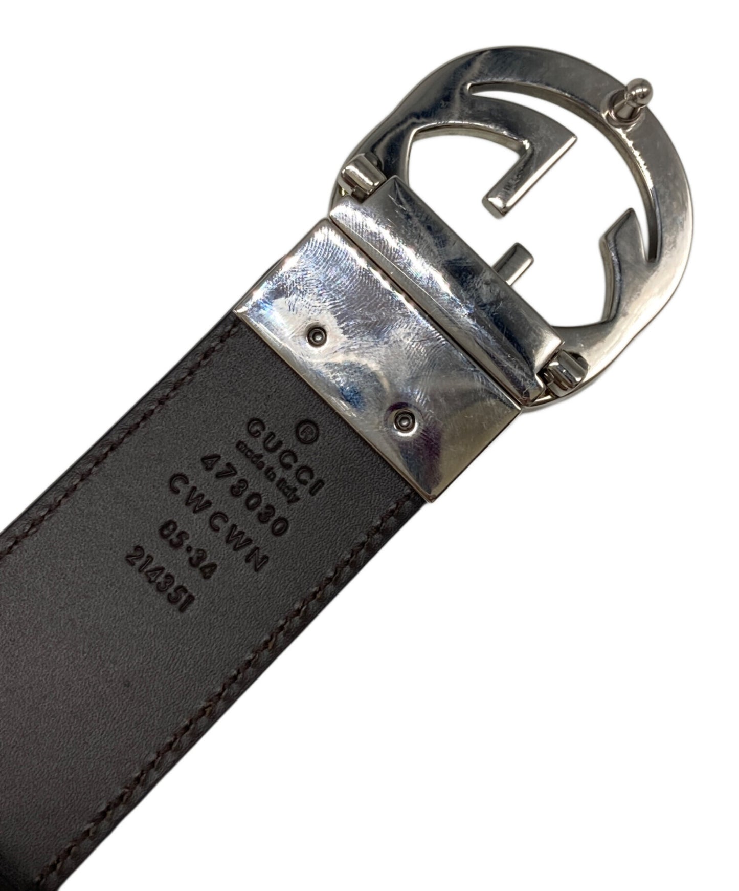 [Pre-owned] GUCCI GG Signature Reversible Leather Belt 473030