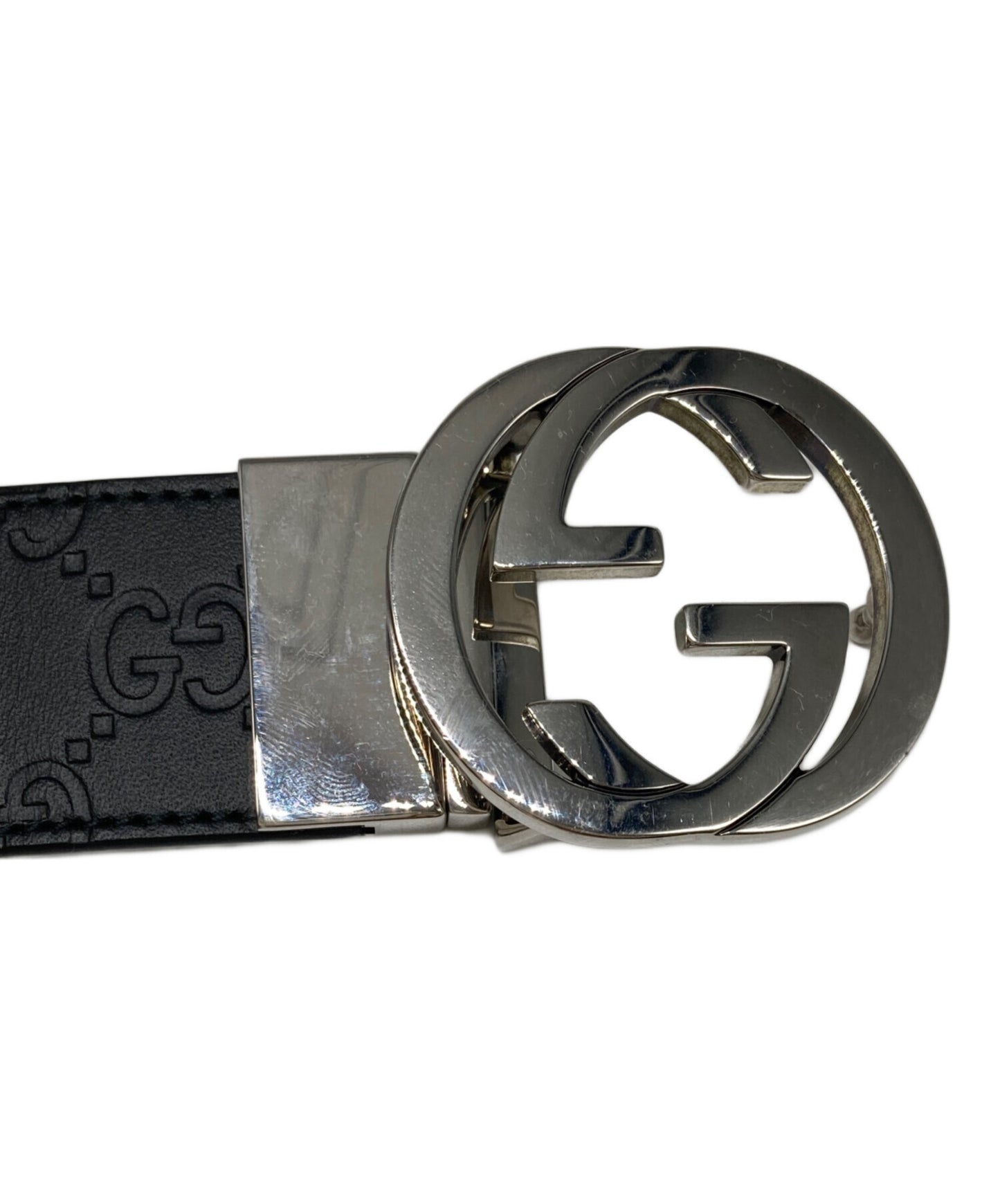 [Pre-owned] GUCCI GG Signature Reversible Leather Belt 473030