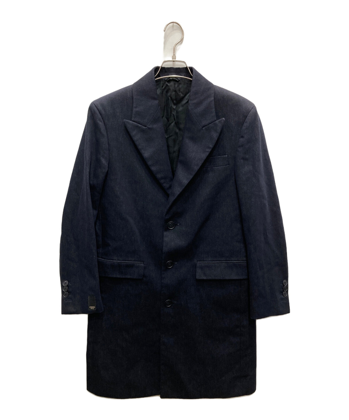 [Pre-owned] FENDI Stretch denim chester coat 12cpf-21-3281