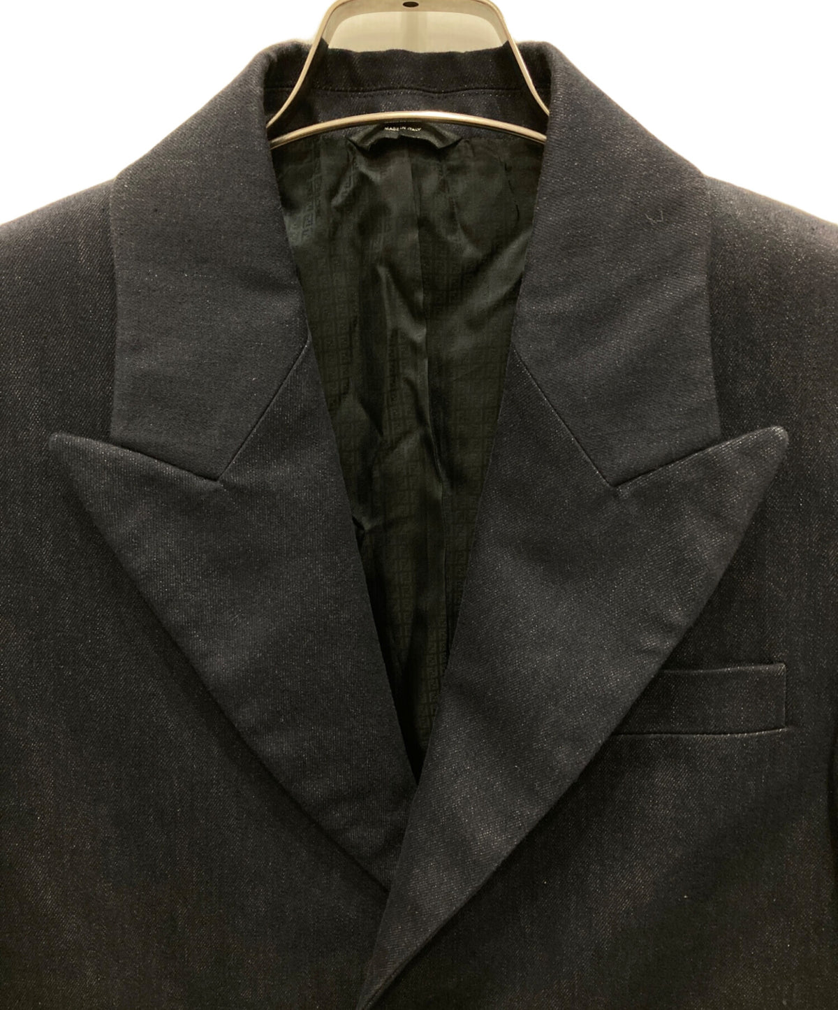 [Pre-owned] FENDI Stretch denim chester coat 12cpf-21-3281