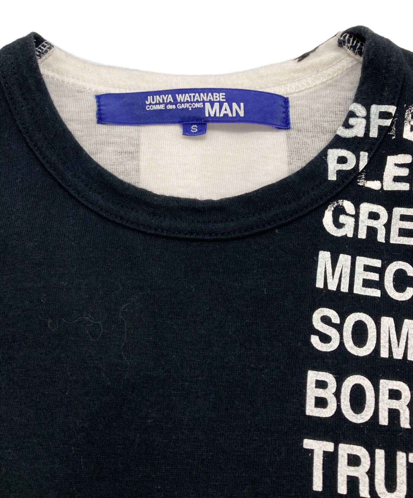 [Pre-owned] COMME des GARCONS JUNYA WATANABE MAN Message Print T-Shirts WE-T030/AD2001