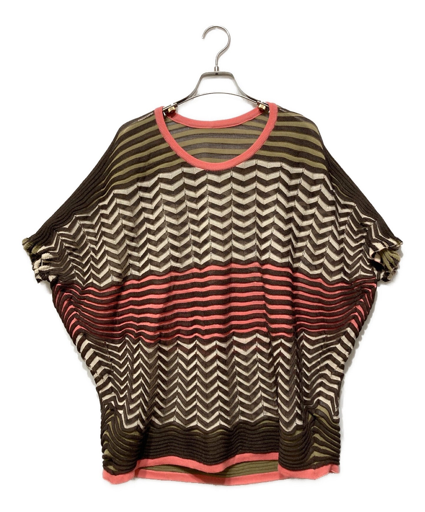 [Pre-owned] PLEATS PLEASE Chevron Stripe Pullover