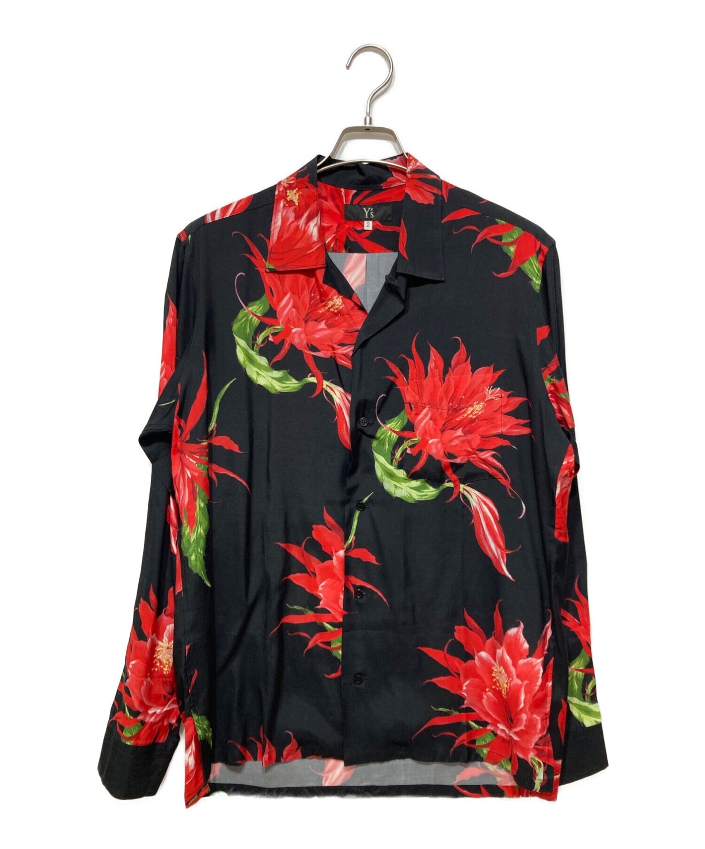 [Pre-owned] Y's Floral Pattern Open Collar Rayon Shirt ME-B21-203