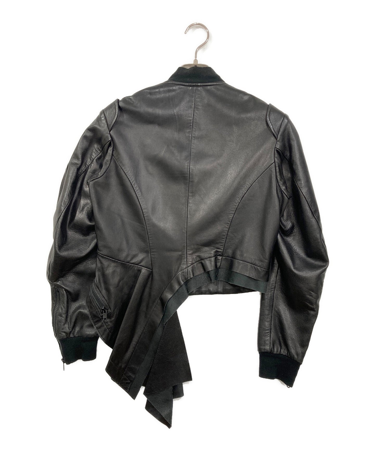 [Pre-owned] yohji yamamoto+noir Asymmetrical lamb leather MA-1 jacket NX-J15-701