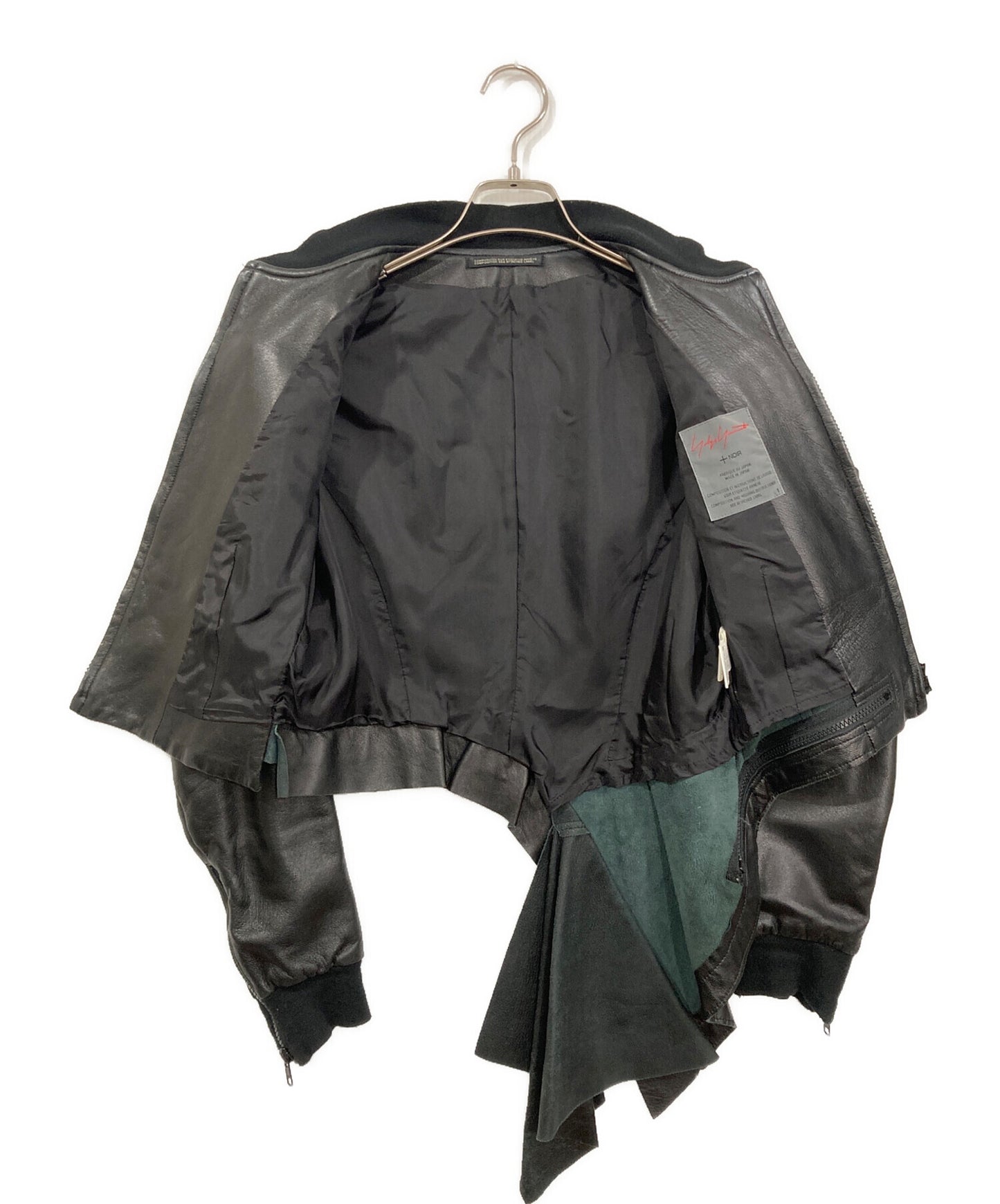 [Pre-owned] yohji yamamoto+noir Asymmetrical lamb leather MA-1 jacket NX-J15-701