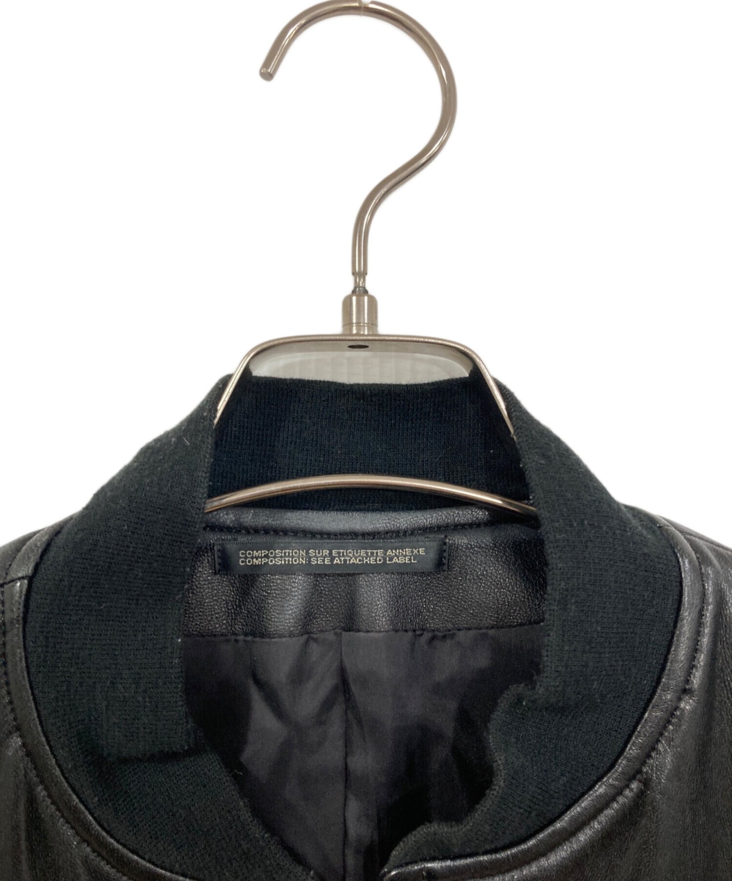 [Pre-owned] yohji yamamoto+noir Asymmetrical lamb leather MA-1 jacket NX-J15-701