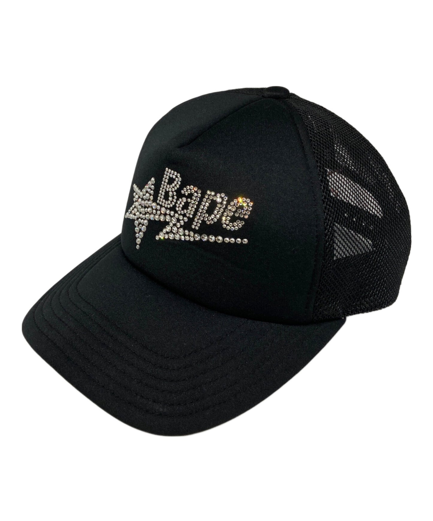 [Pre-owned] A BATHING APE CRYSTAL STONE STA LOGO MESH CAP 001cpl802002l