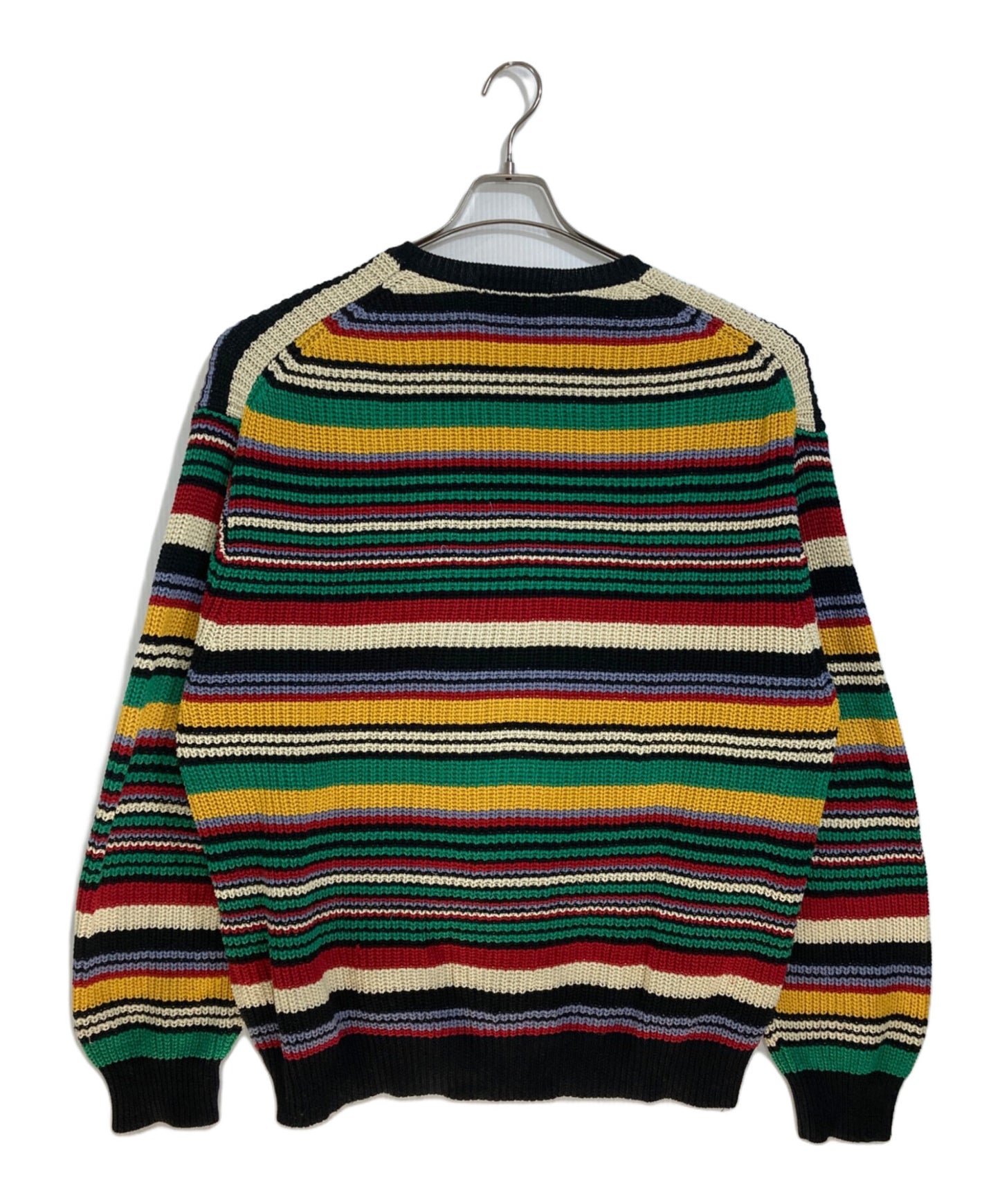[Pre-owned] SUPREME Small Box Ribbed Sweater Small Box Ribbed Sweater Knit Striped Knit Rasta Color Cotton Knit