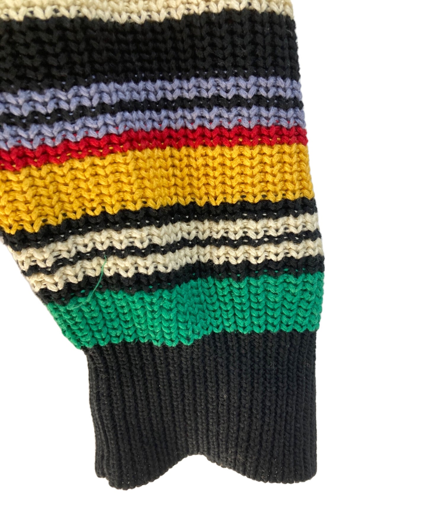 [Pre-owned] SUPREME Small Box Ribbed Sweater Small Box Ribbed Sweater Knit Striped Knit Rasta Color Cotton Knit