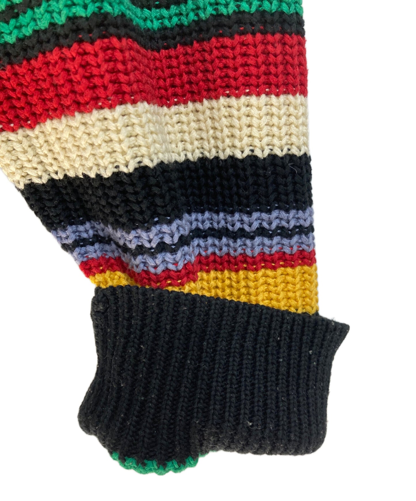 [Pre-owned] SUPREME Small Box Ribbed Sweater Small Box Ribbed Sweater Knit Striped Knit Rasta Color Cotton Knit