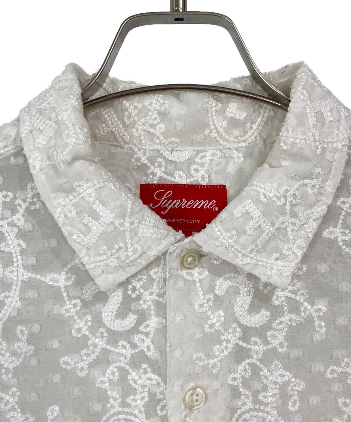 [Pre-owned] SUPREME Chainstitch Chiffon S/S Shirt / Chainstitch Chiffon Short-Sleeve Shirt / Shirt / Long-Sleeve Shirt / Lace Shirt