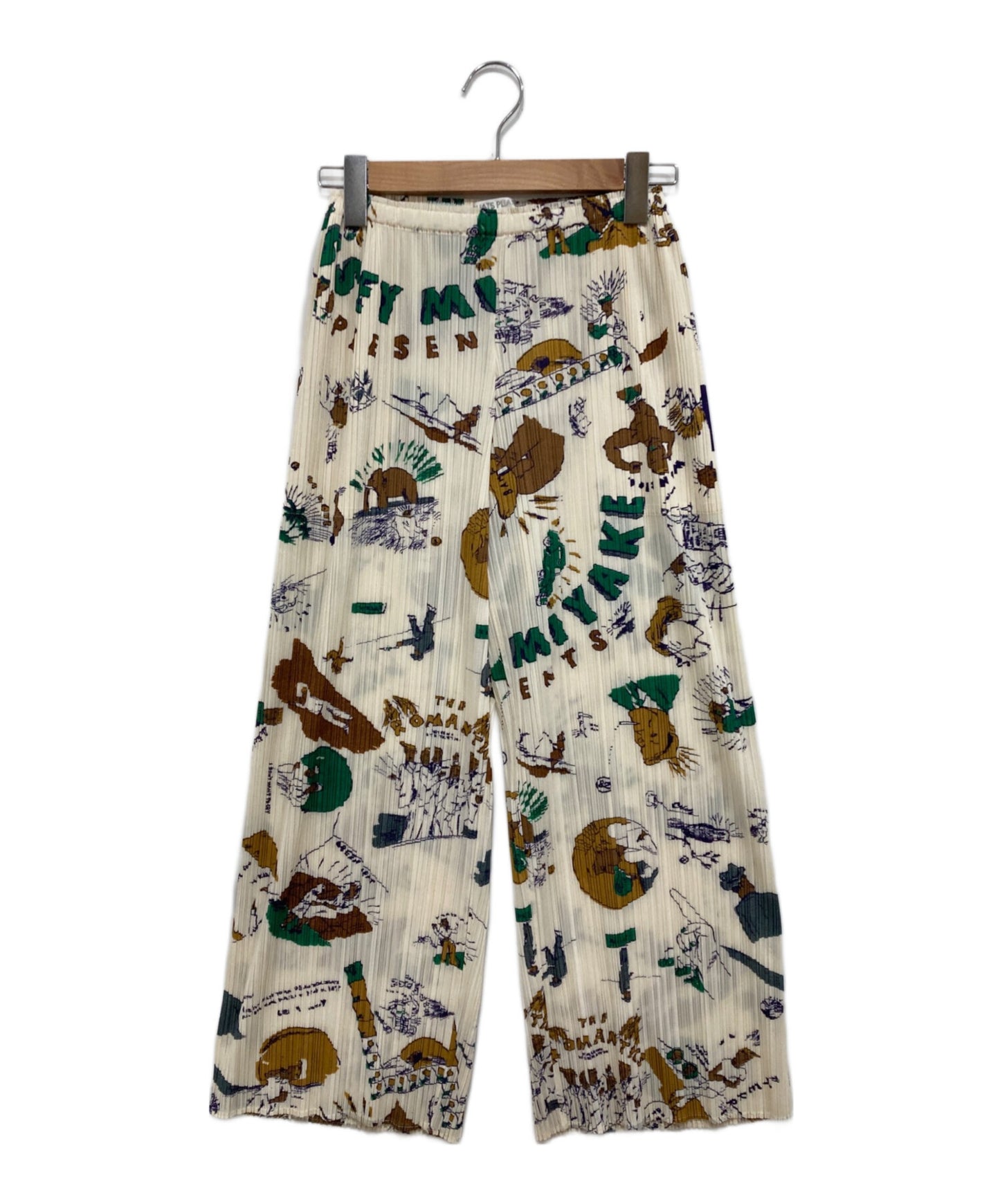 [Pre-owned] PLEATS PLEASE full-length pants with a full pattern PP31-JF832