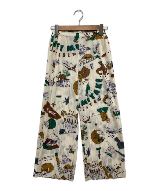 [Pre-owned] PLEATS PLEASE full-length pants with a full pattern PP31-JF832