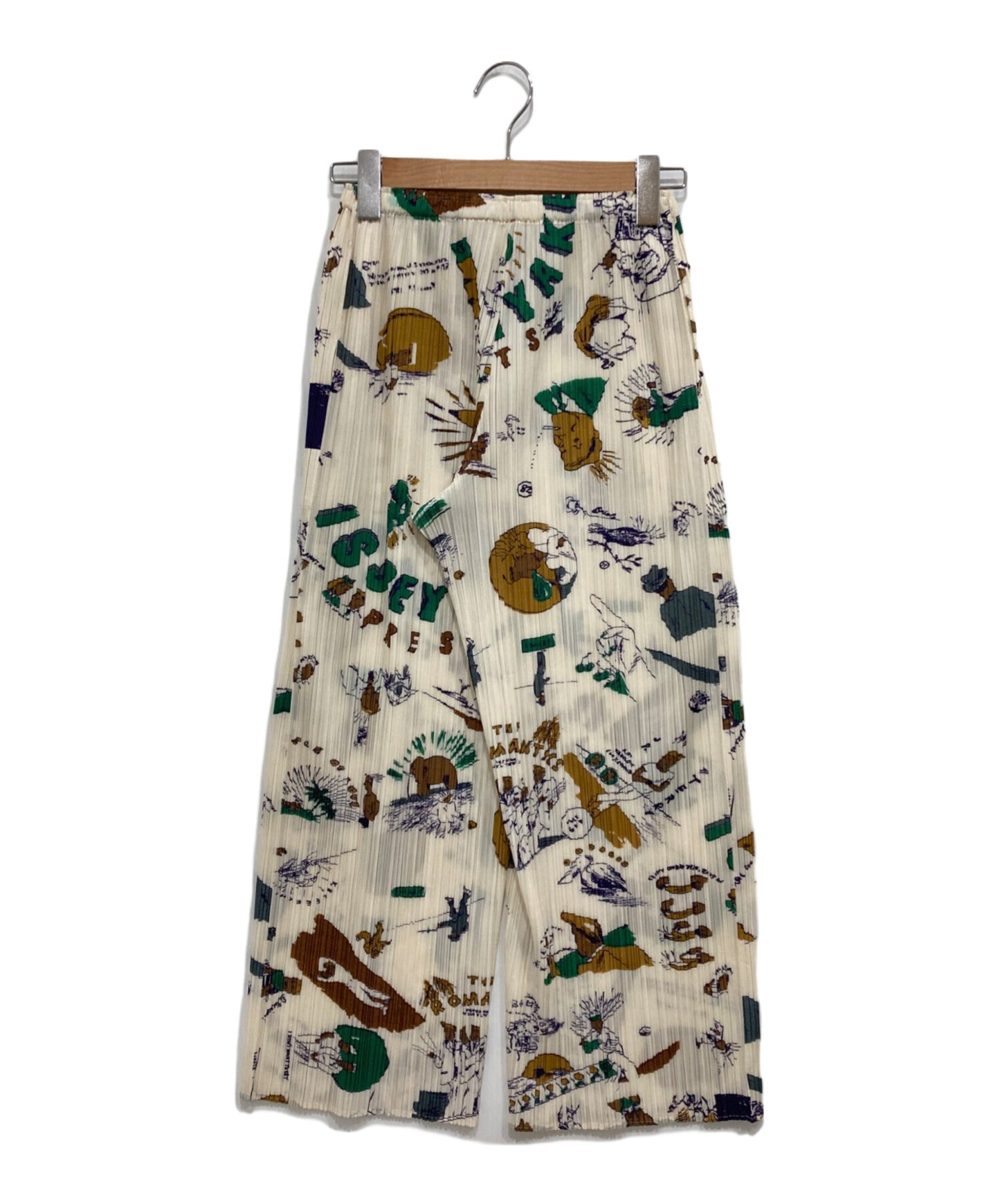 [Pre-owned] PLEATS PLEASE full-length pants with a full pattern PP31-JF832