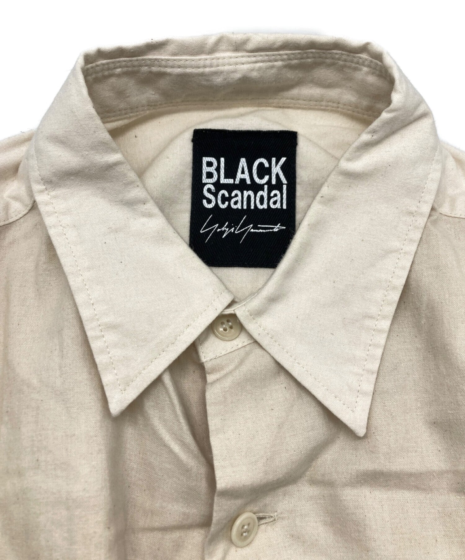 [Pre-owned] BLACK Scandal Yohji Yamamoto Patchwork Print Square Shirt  NN-B93-827