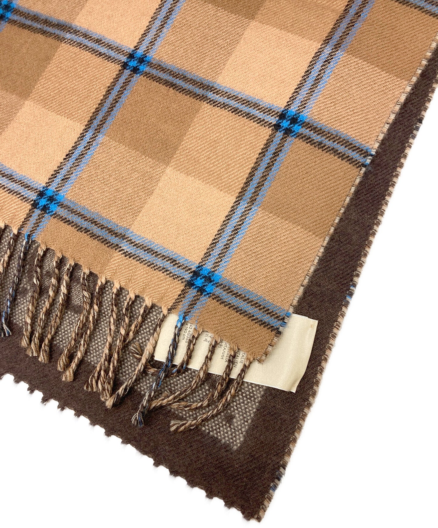 [Pre-owned] GUCCI GG Tartan Check Wool Jacquard Scarf 713142