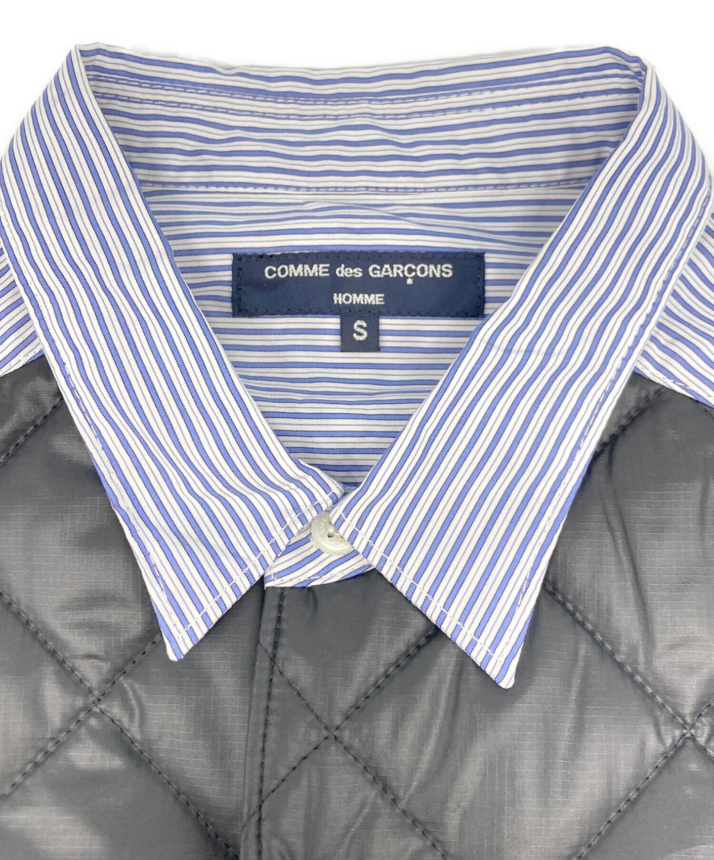 [Pre-owned] COMME des GARCONS HOMME Striped Shirt with Quilted Switching HL-B018
