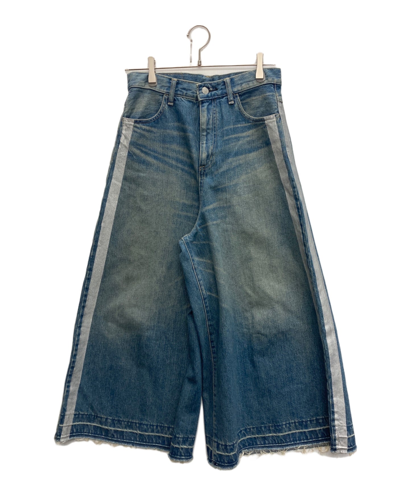 [Pre-owned] Hysteric Glamour Silver Sideline Eighth Length Wide Denim Pants 01243AP05