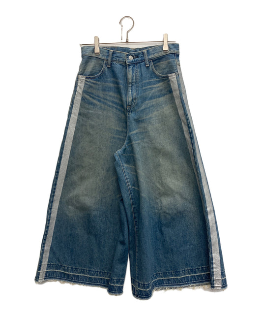 [Pre-owned] Hysteric Glamour Silver Sideline Eighth Length Wide Denim Pants 01243AP05