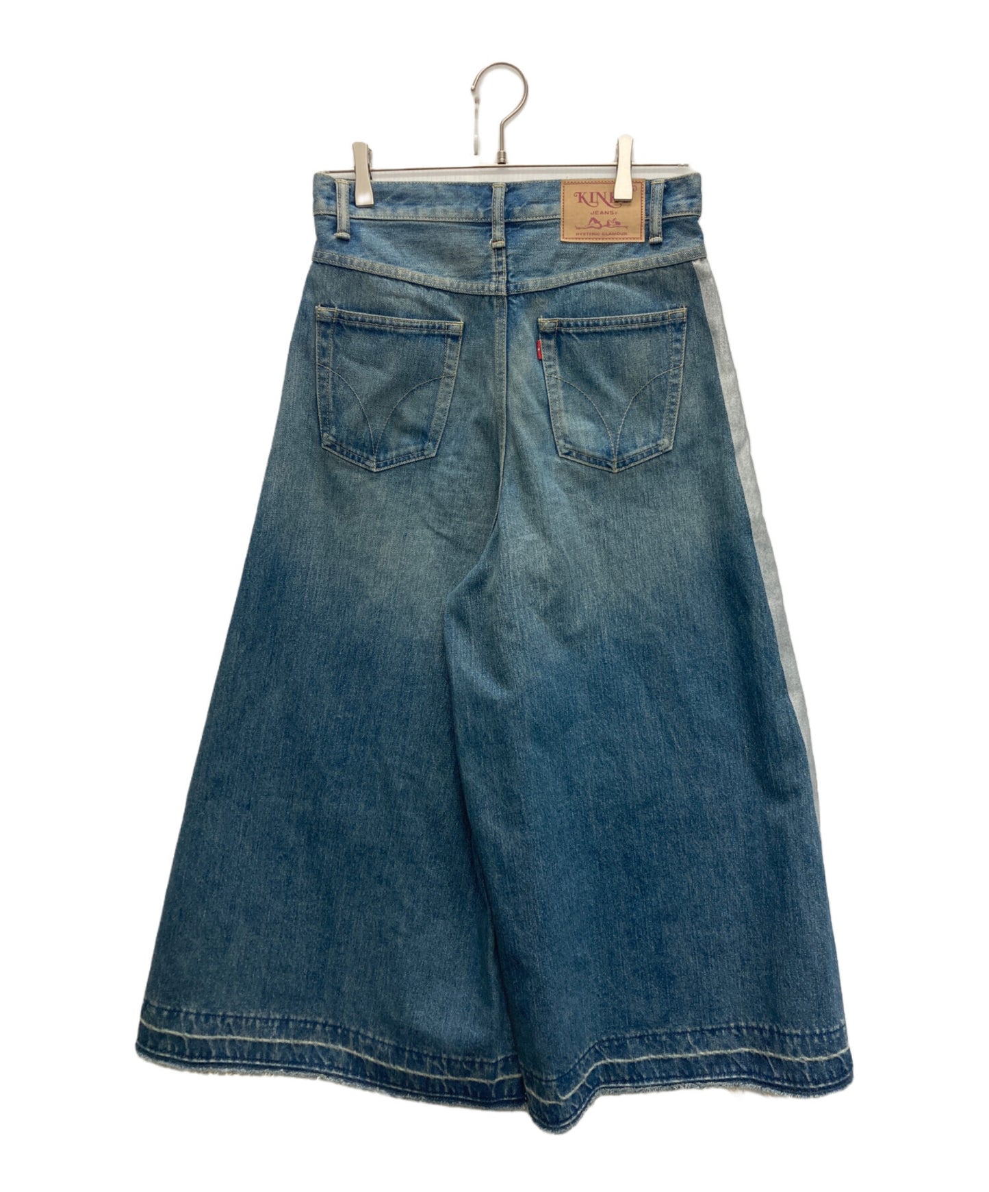 [Pre-owned] Hysteric Glamour Silver Sideline Eighth Length Wide Denim Pants 01243AP05