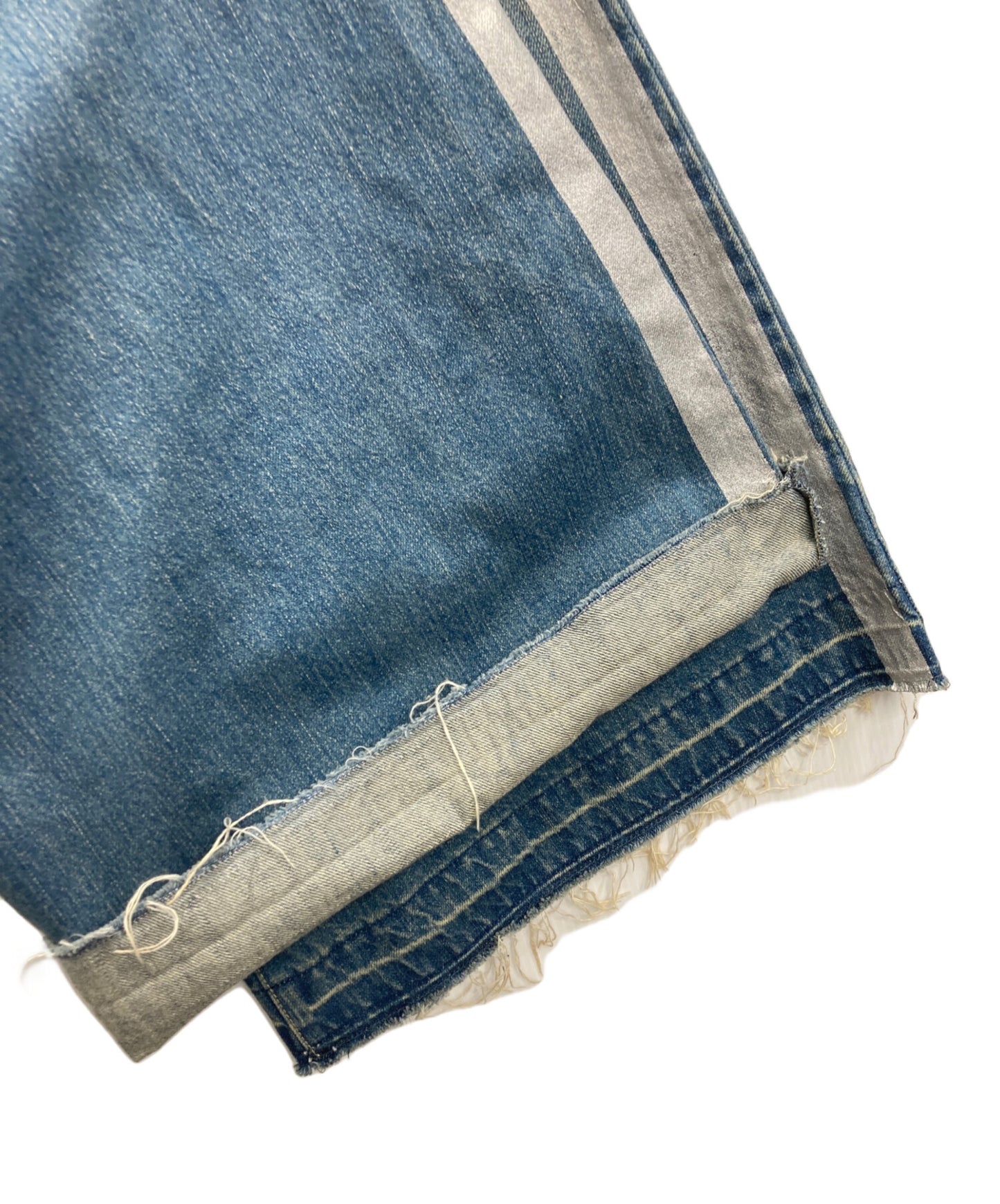 [Pre-owned] Hysteric Glamour Silver Sideline Eighth Length Wide Denim Pants 01243AP05