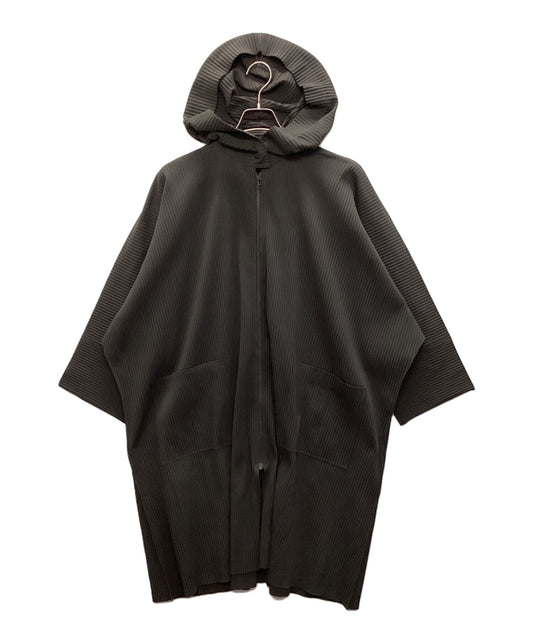 [Pre-owned] me ISSEY MIYAKE Pleated Hooded Coat MI84KA613