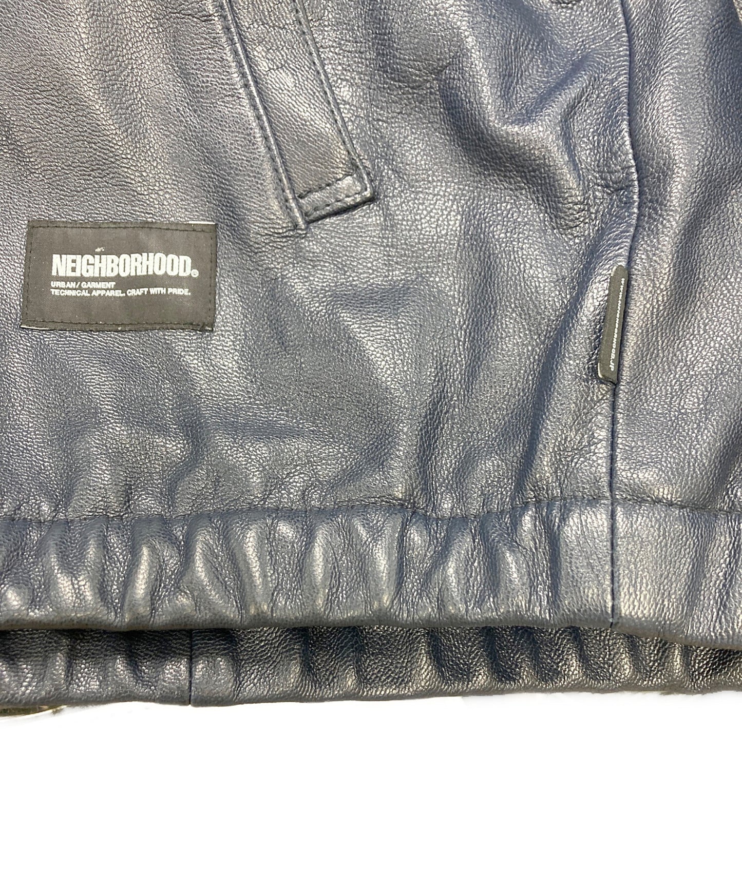 [Pre-owned] NEIGHBORHOOD LEATHER ZIP WORK JACKET 232SZNH-JKM02
