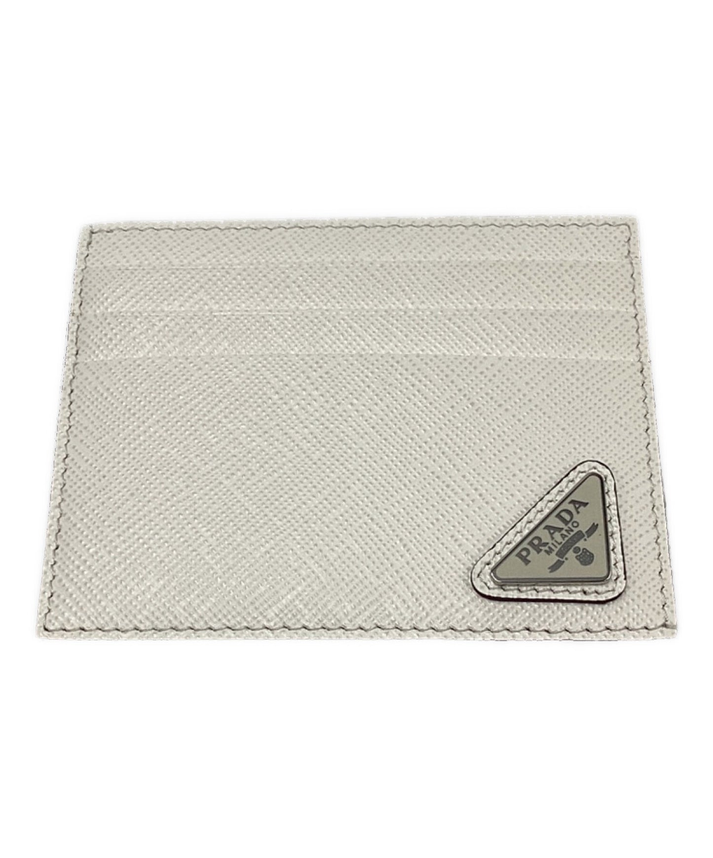 [Pre-owned] PRADA Saffiano triangle card case