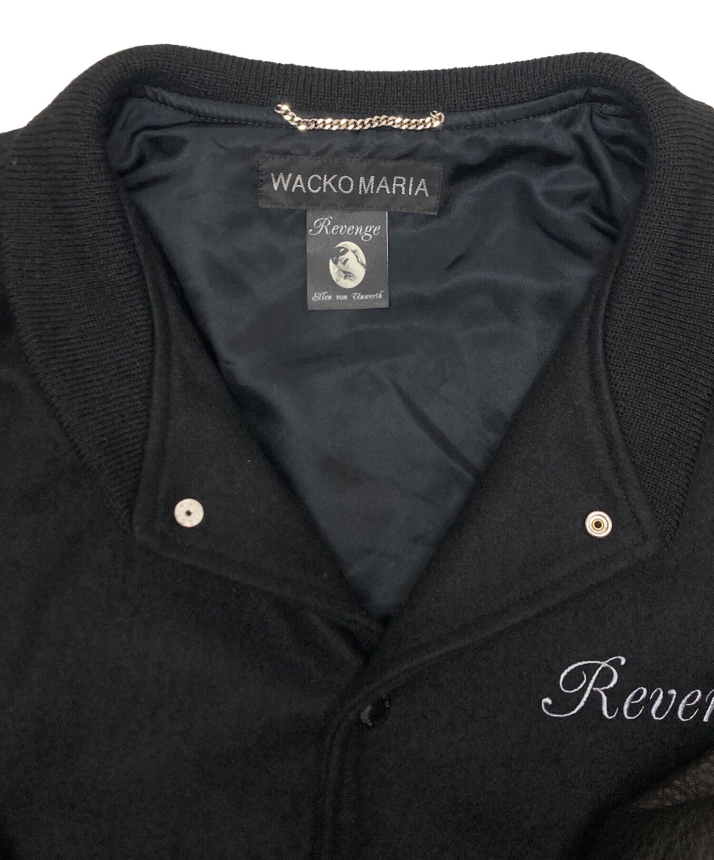 [Pre-owned] WACKO MARIA LEATHER VARSITY JACKET