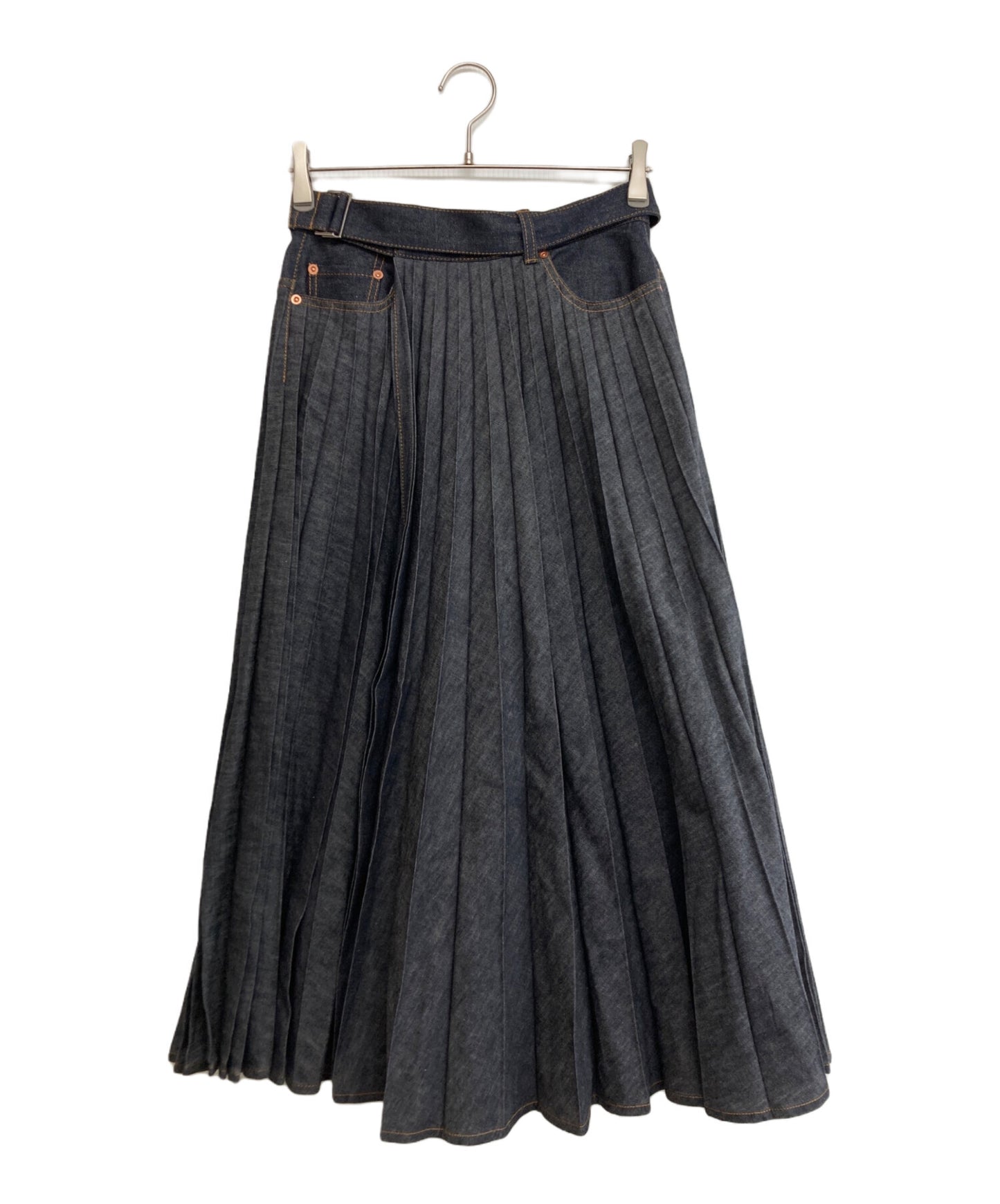 [Pre-owned] sacai Denim Pleated Skirt 24-07289