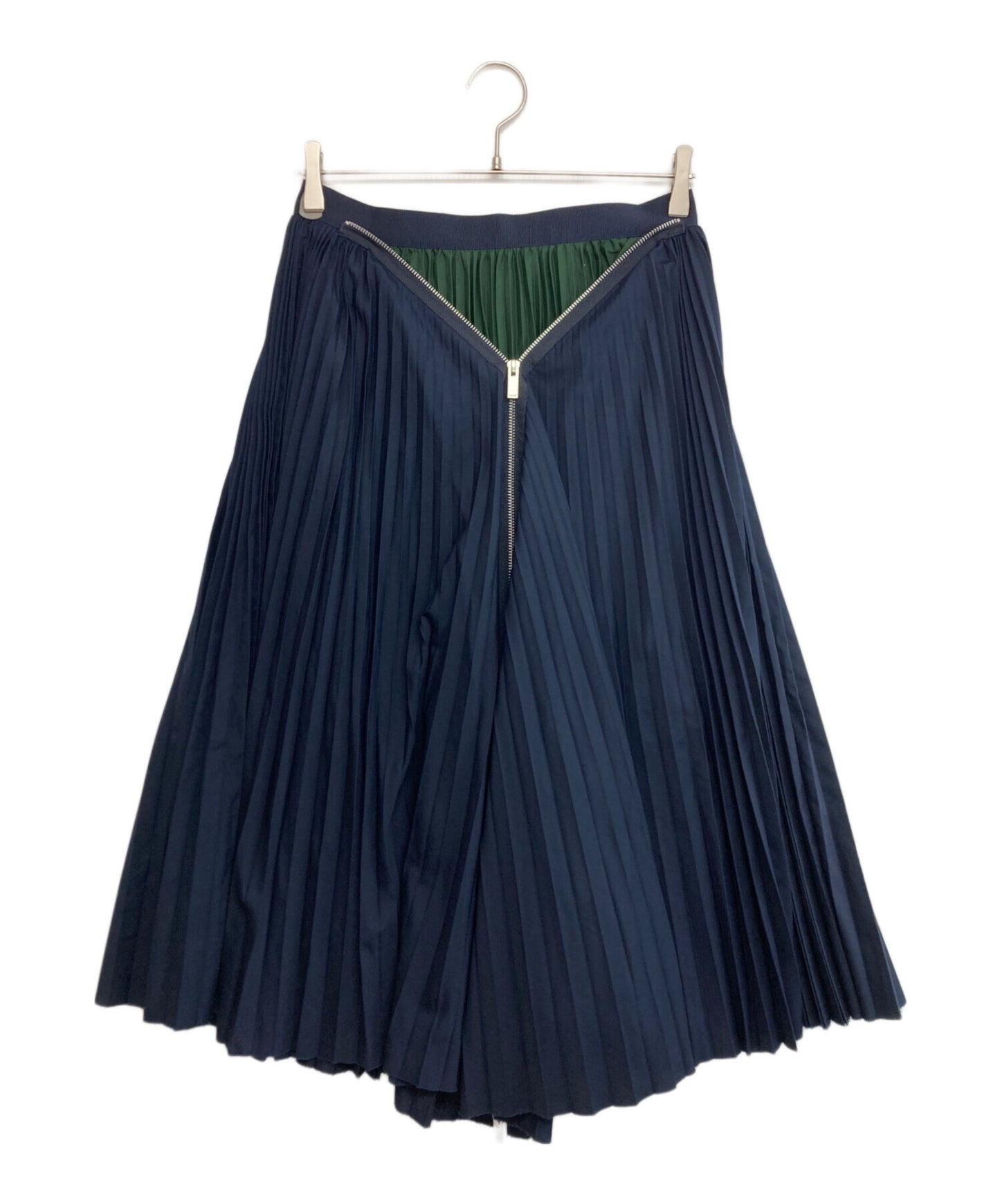 [Pre-owned] sacai Cotton Poplin Zipper Pleated Skirt SCW-057