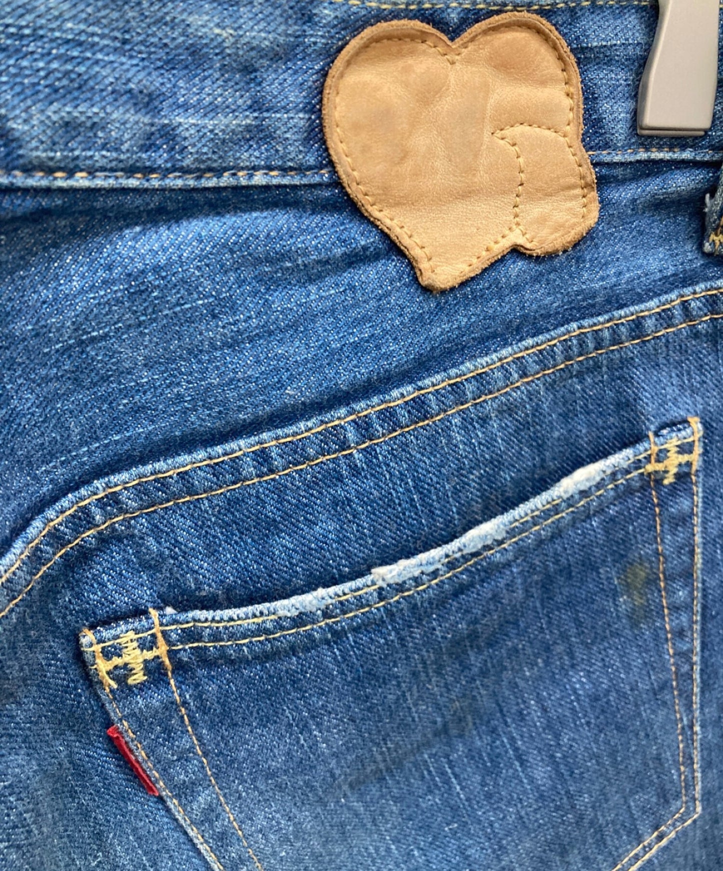 [Pre-owned] NUMBER (N)INE 03AW Velour patchwork denim pants cart season