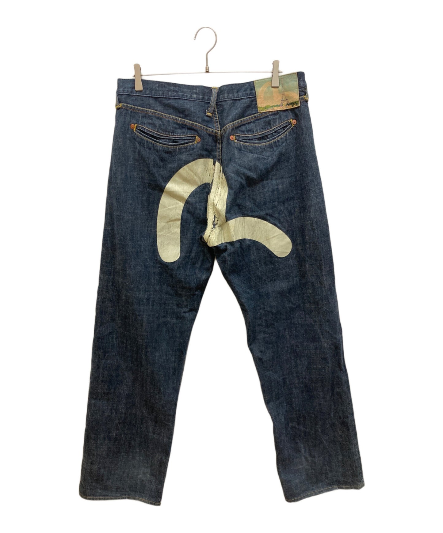 [Pre-owned] EVISU Big Seagull Painted Denim Pants