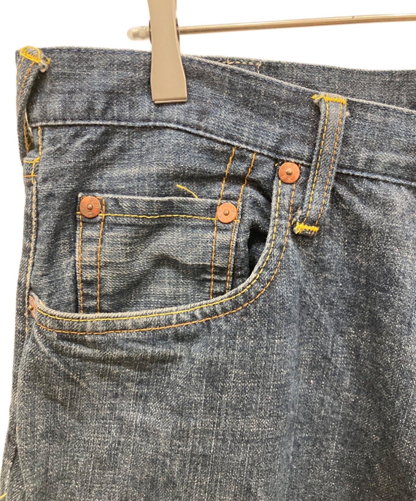 [Pre-owned] EVISU Big Seagull Painted Denim Pants