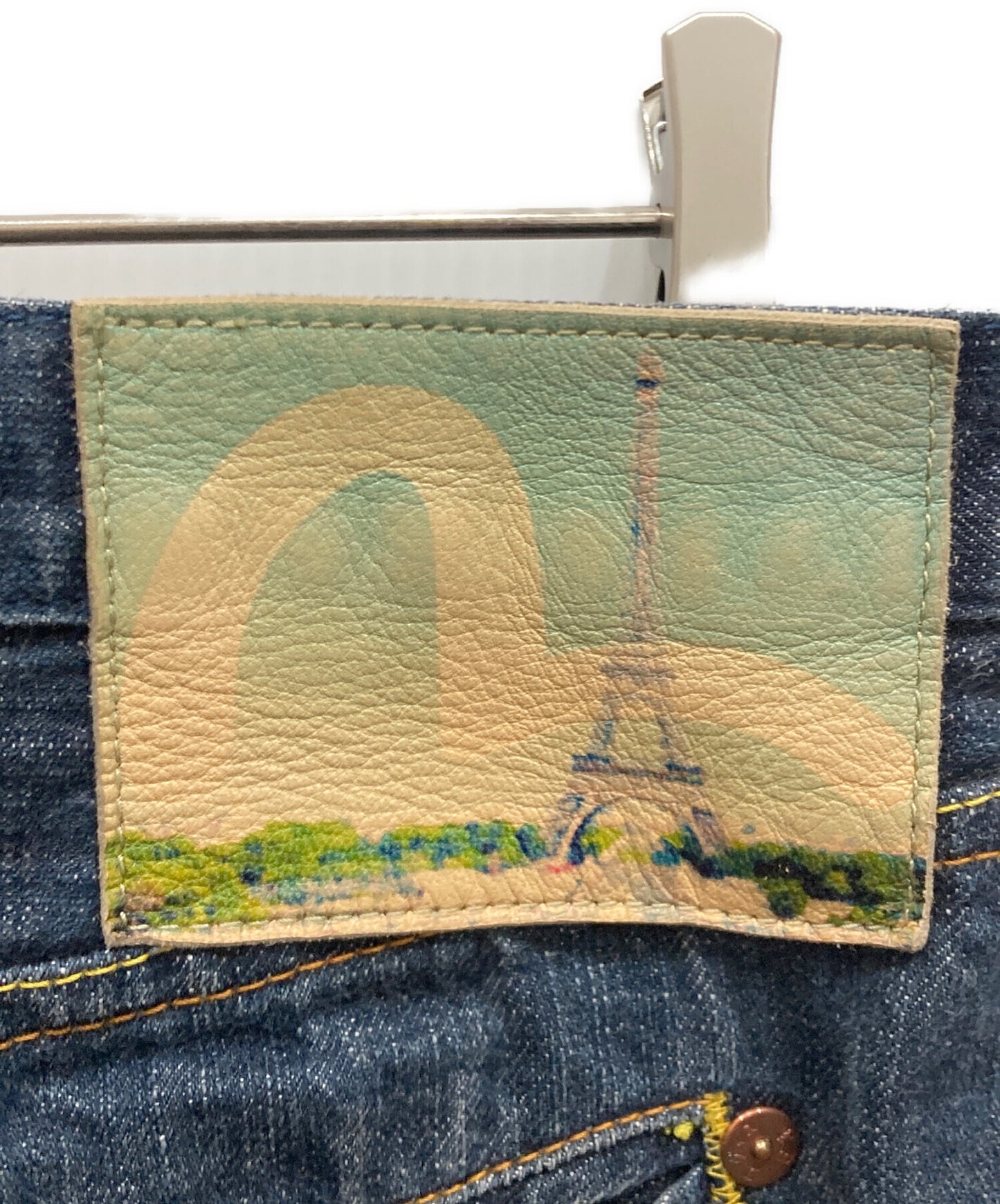 [Pre-owned] EVISU Big Seagull Painted Denim Pants