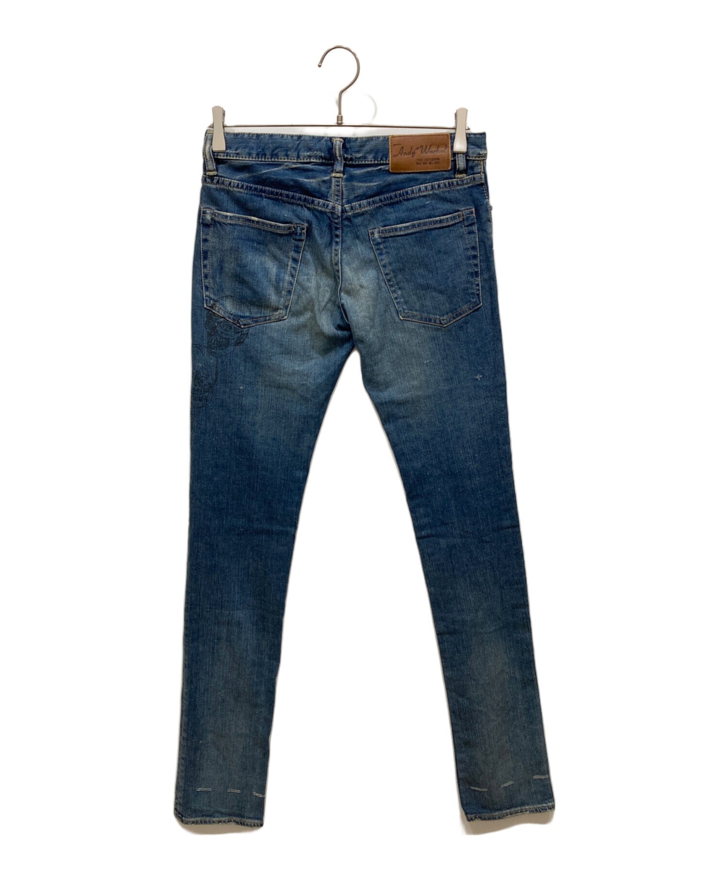 [Pre-owned] Hysteric Glamour Skull Print Studded Denim Pants 0393AP01