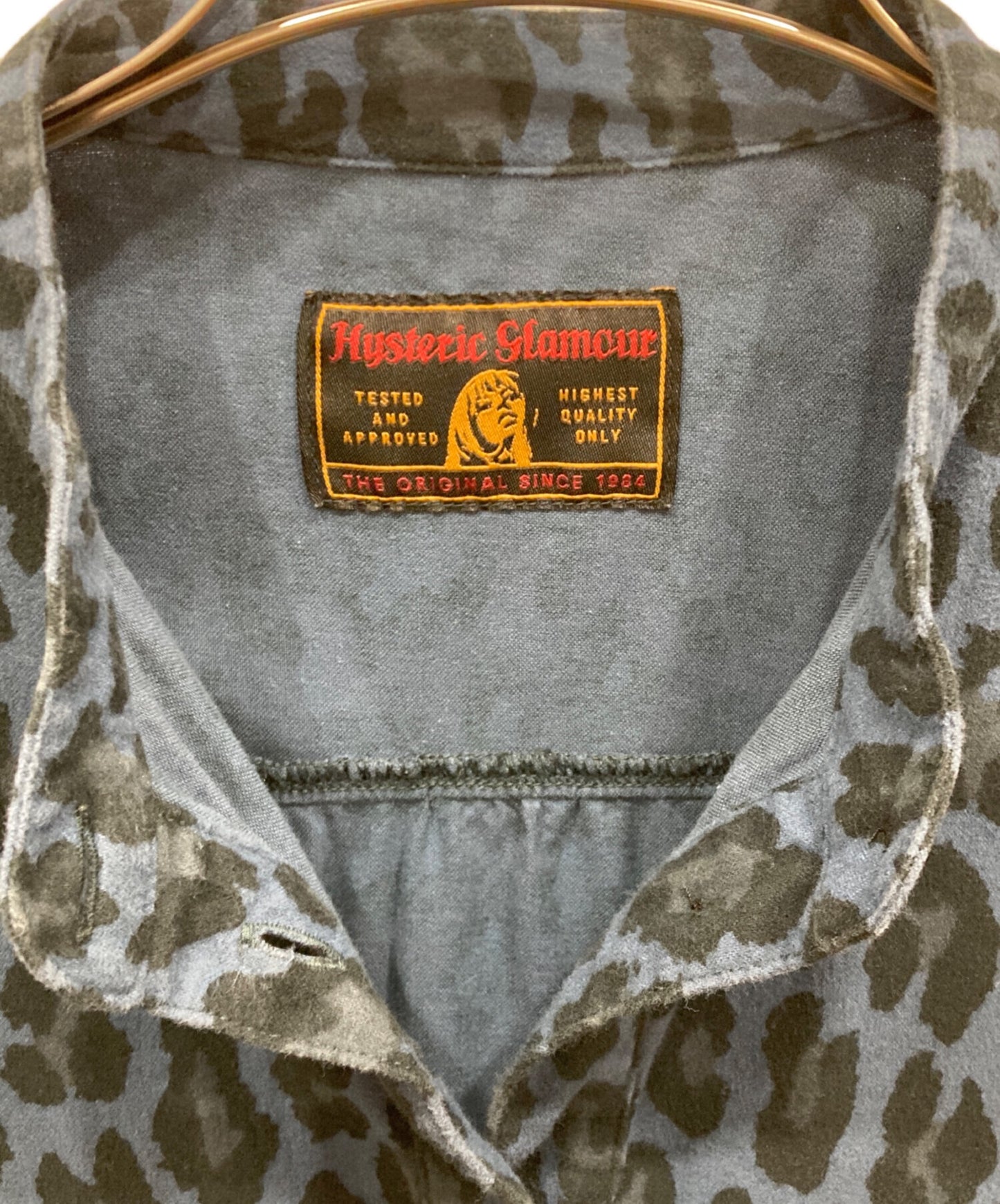 [Pre-owned] Hysteric Glamour Leopard Stand Collar Shirt Dress 01193AO04