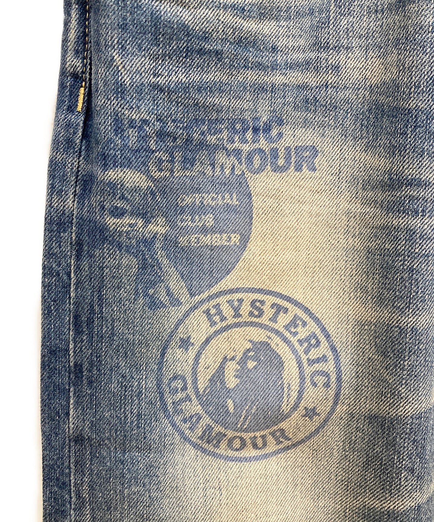 [Pre-owned] Hysteric Glamour Girl Print Studded Denim Pants 0234AP05