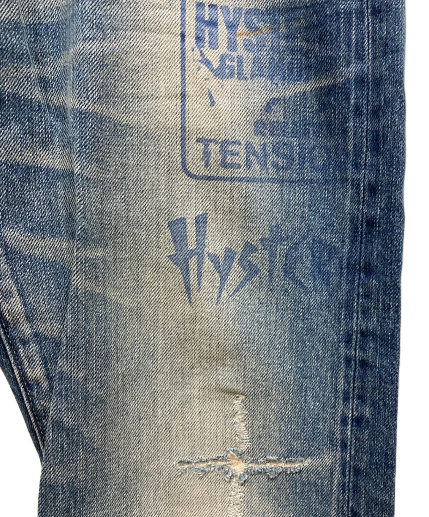 [Pre-owned] Hysteric Glamour Girl Print Studded Denim Pants 0234AP05