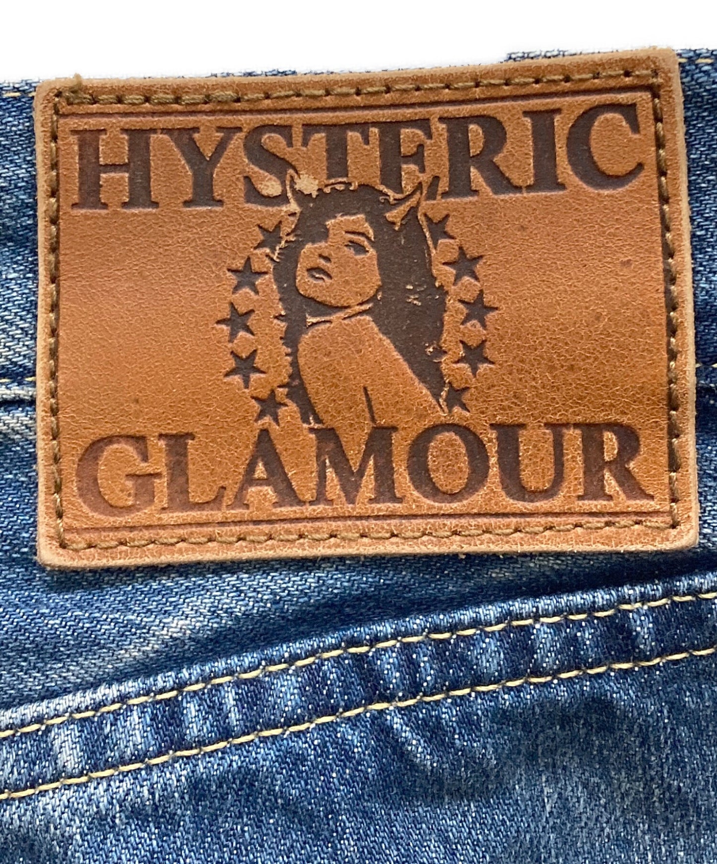 [Pre-owned] Hysteric Glamour Girl Print Studded Denim Pants 0234AP05