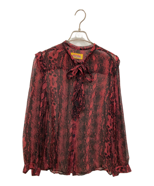 [Pre-owned] Hysteric Glamour SKULL PYTHON patterned ruffle bow tie blouse 01213AH04