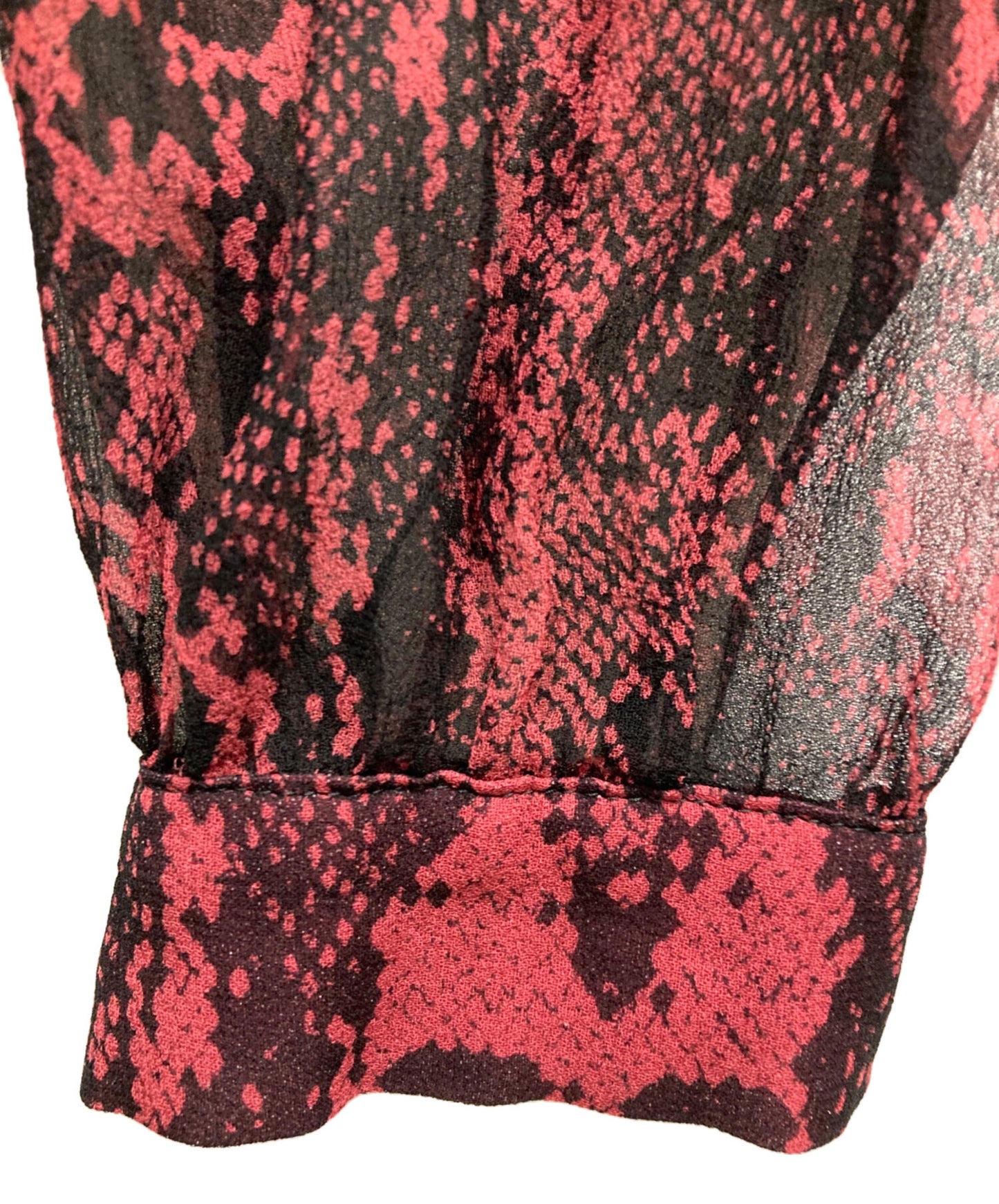 [Pre-owned] Hysteric Glamour SKULL PYTHON patterned ruffle bow tie blouse 01213AH04