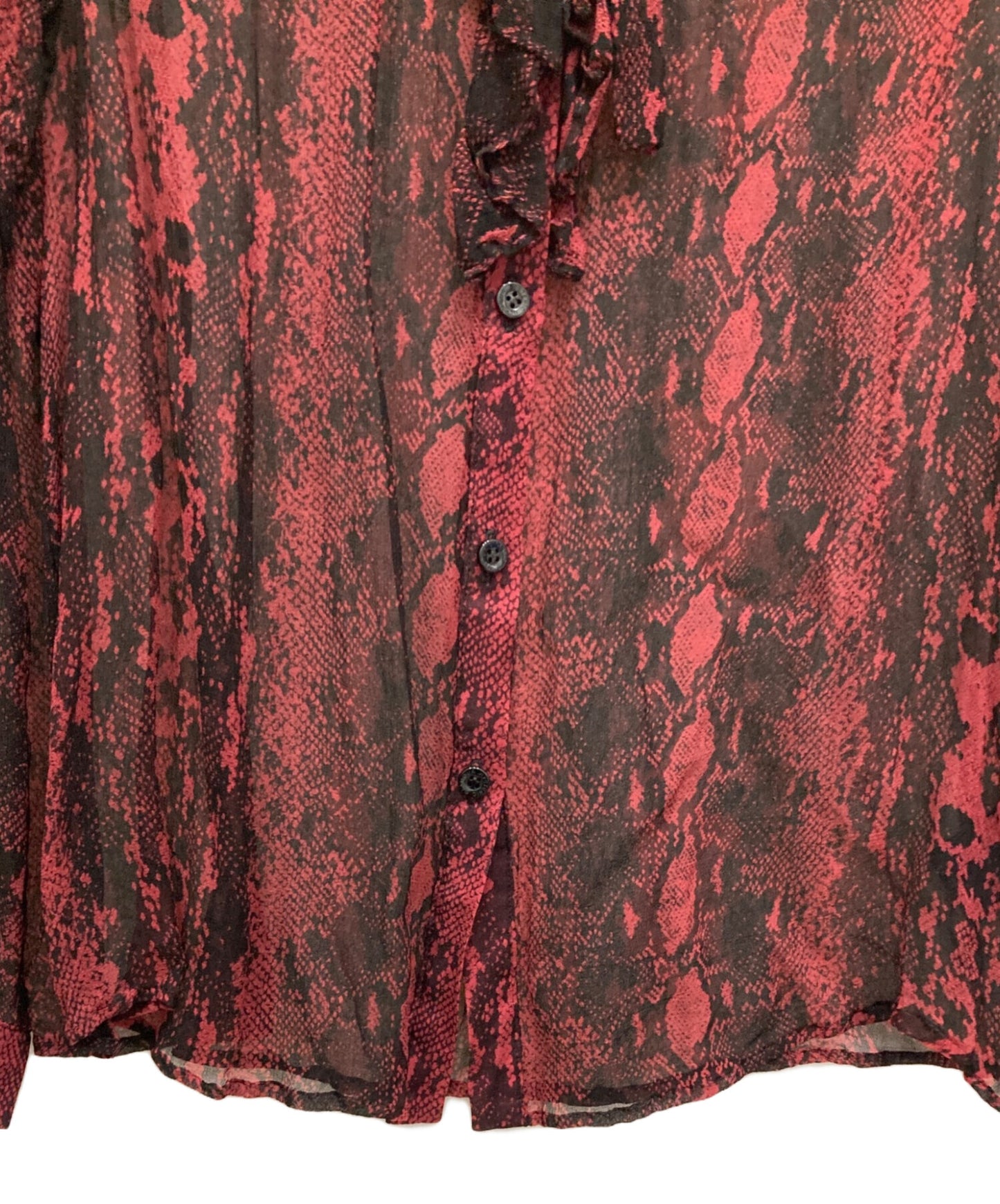 [Pre-owned] Hysteric Glamour SKULL PYTHON patterned ruffle bow tie blouse 01213AH04