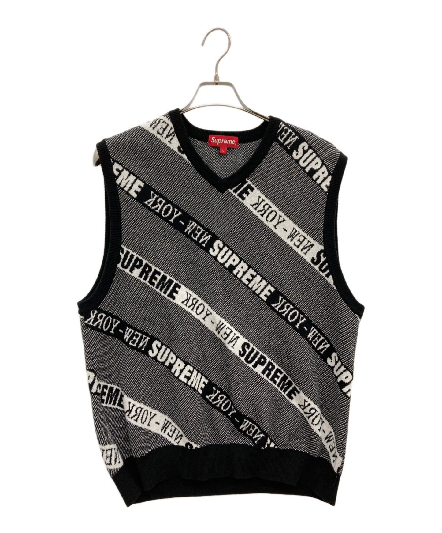 [Pre-owned] SUPREME 22SS Stripe Sweater Vest/Stripe Knit Vest/Vest