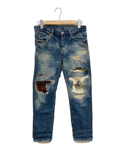 [Pre-owned] Hysteric Glamour RSR Processed Denim Pants / 0111AP05 / Y2K / Processed Denim Pants / Damaged Denim / Patchwork 0111AP05