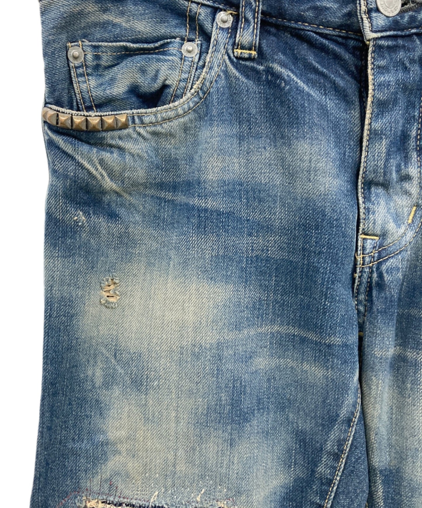[Pre-owned] Hysteric Glamour RSR Processed Denim Pants / 0111AP05 / Y2K / Processed Denim Pants / Damaged Denim / Patchwork 0111AP05