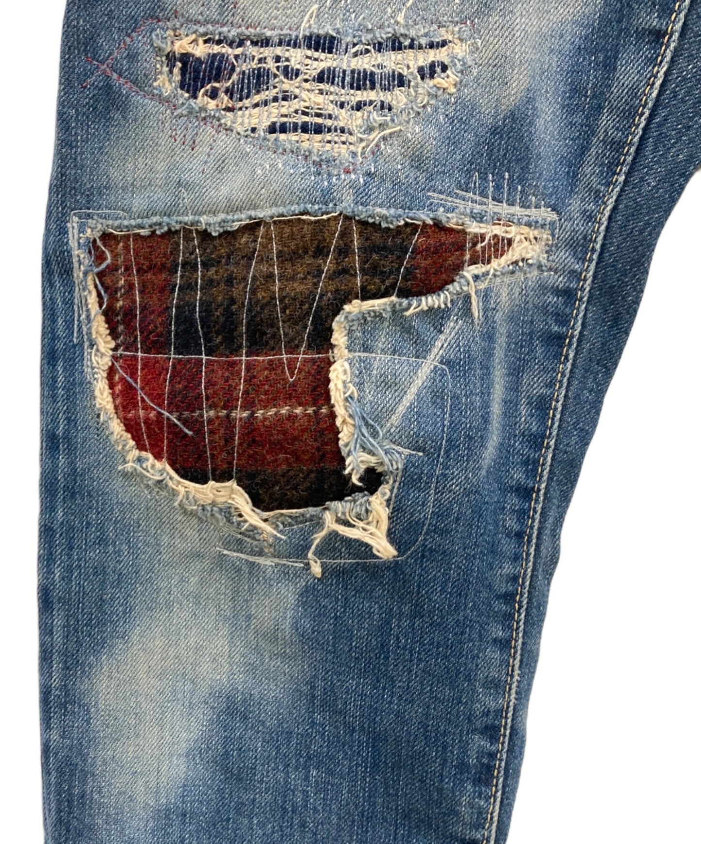 [Pre-owned] Hysteric Glamour RSR Processed Denim Pants / 0111AP05 / Y2K / Processed Denim Pants / Damaged Denim / Patchwork 0111AP05